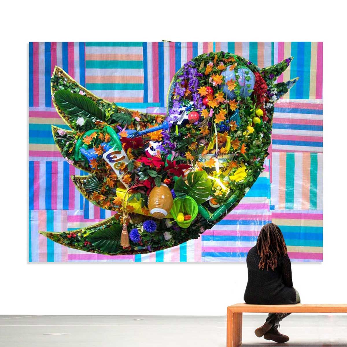 instllation, plantes artificielles, gonflables, led, art performance art contemporain contemporary art wonder woman photographie food