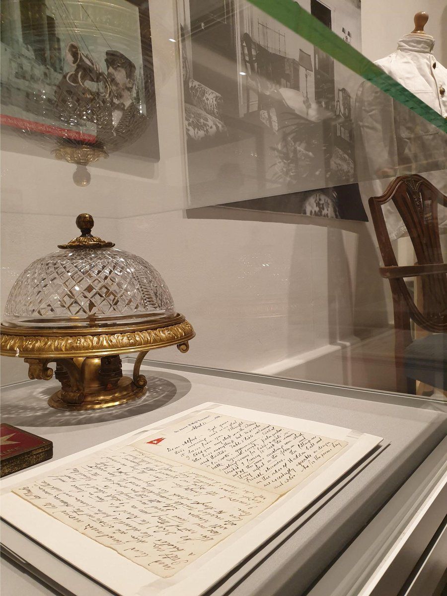 R.M.S. Olympic artefacts, R.M.S. Olympic Chandelier, Titanic letter written by first class passenger Francis D. Millet.