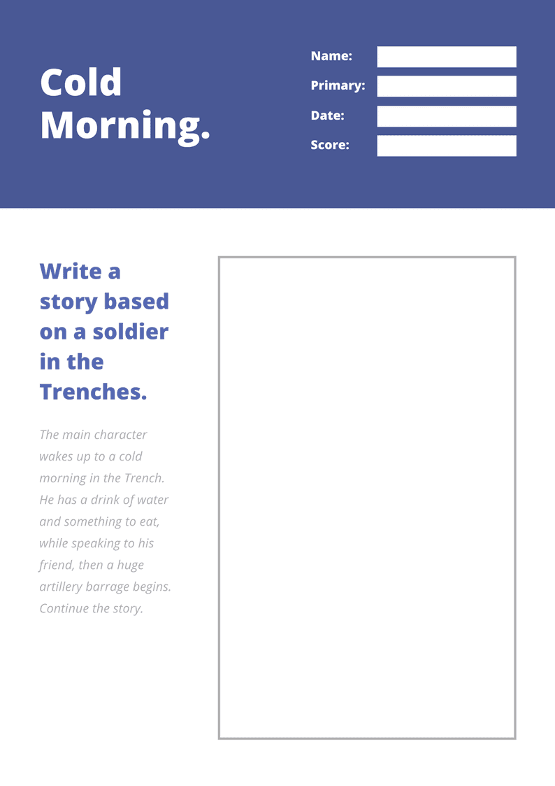 WWI Activities Cold Morning ww1 school activities, ww1 outreach programme for schools, world war one education, school history, schools, primary school education, primary schools, ww1 history, ww1 learning, ww1 studying, teachers notes, teachers ww1 ideas, primary schools ww1, ww1 schools, ww1 school topic, teaching resources, ww1 education, primary school ww1, ww1 learning, ww1 activities