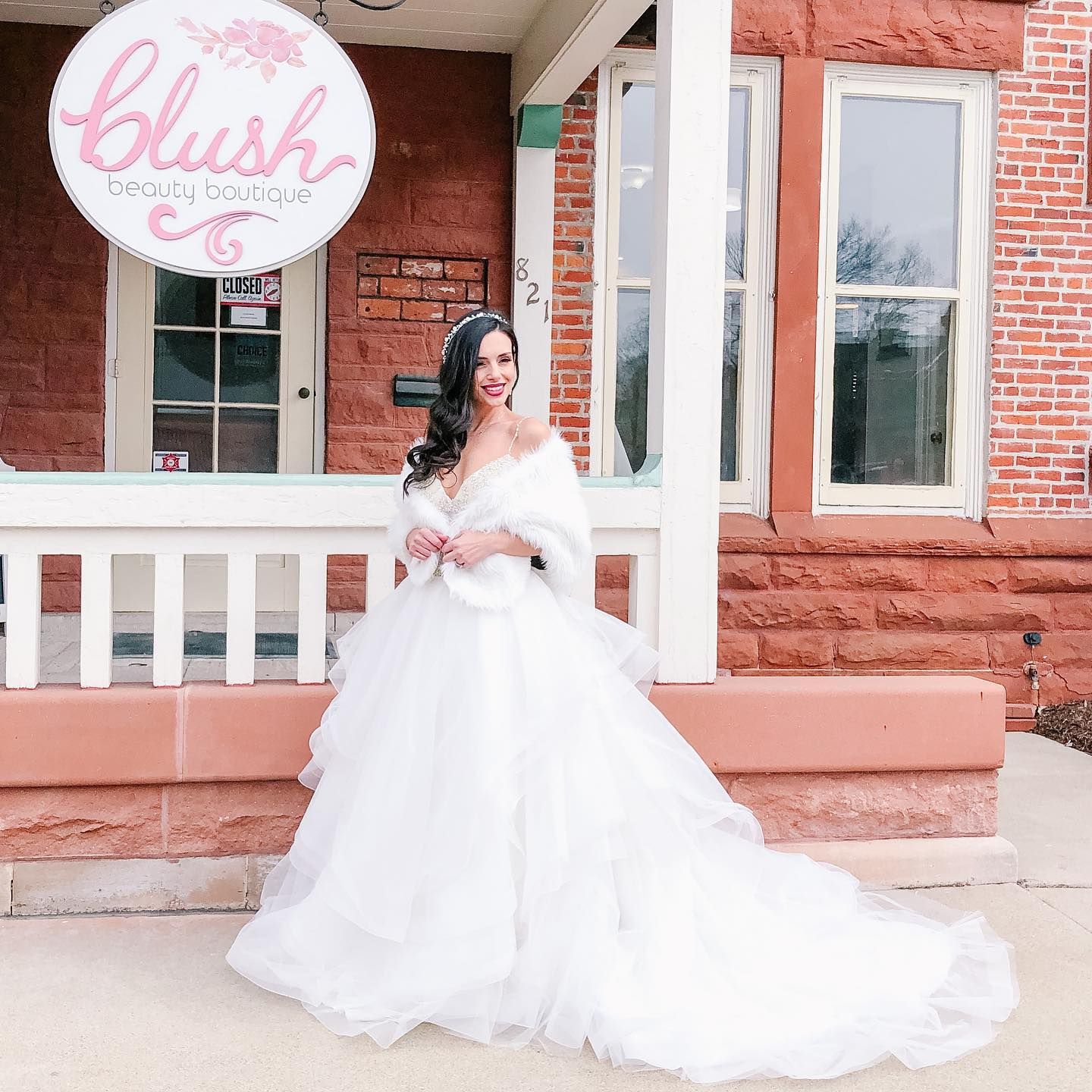 Blush Bridal Beauty Boutique Wedding Dress Shop Storefront in Fort Wayne Indiana