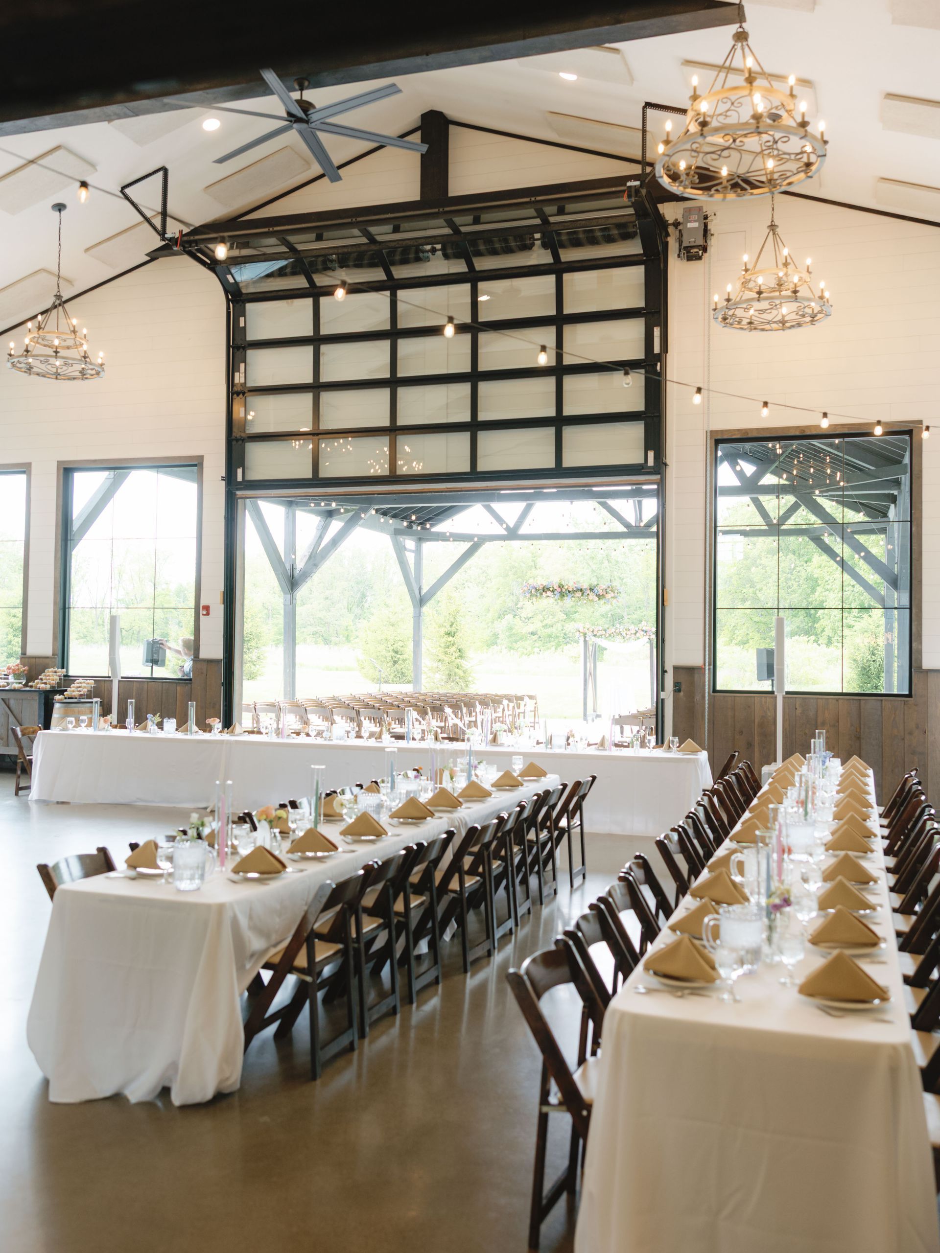 Fort Wayne wedding venue indoor reception hall at Union 12, featuring high ceilings, natural light, and spacious design for weddings