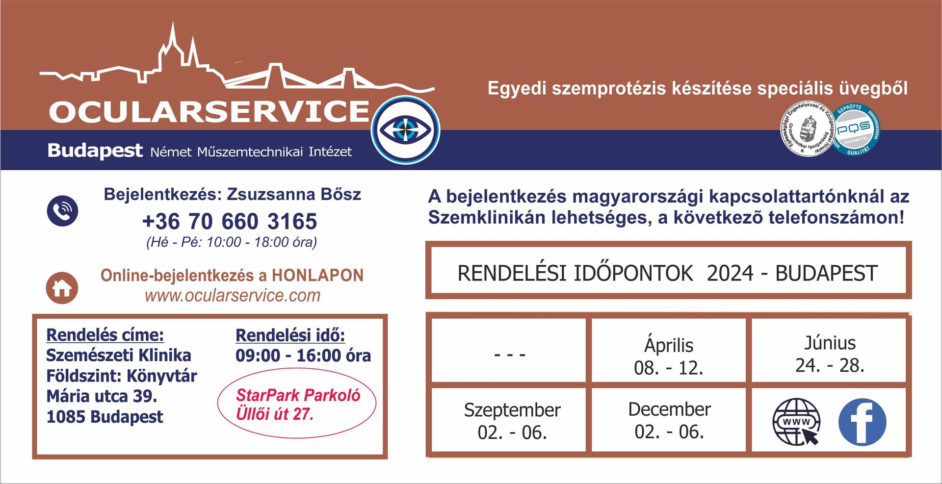 Programări şi consultaţii, proteze oculare si ochi artificiali