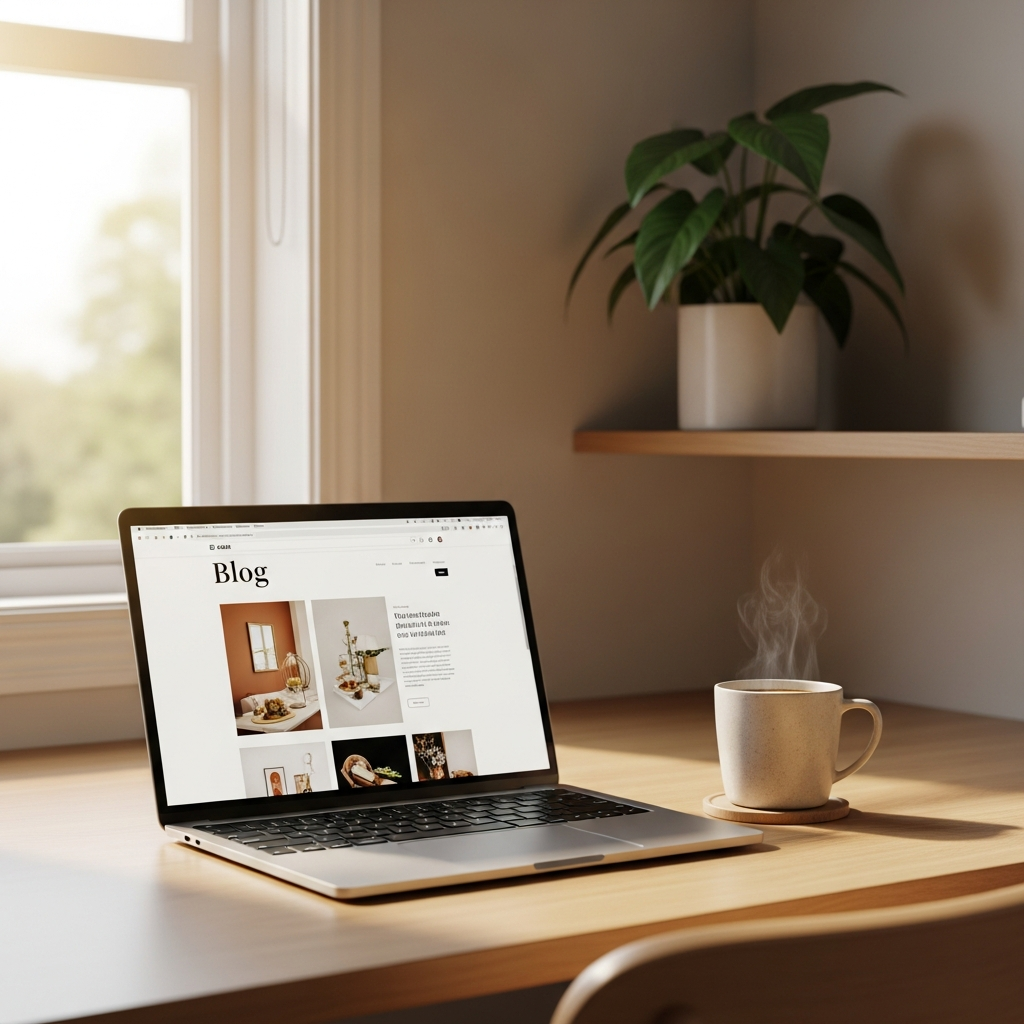 Laptop mit Blog
Vin der wirren Idee zum fertigen Blogartikel