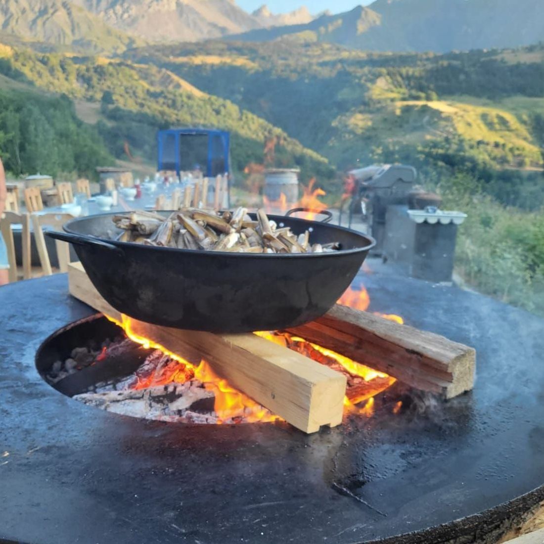 Couteau cuits sur braséro