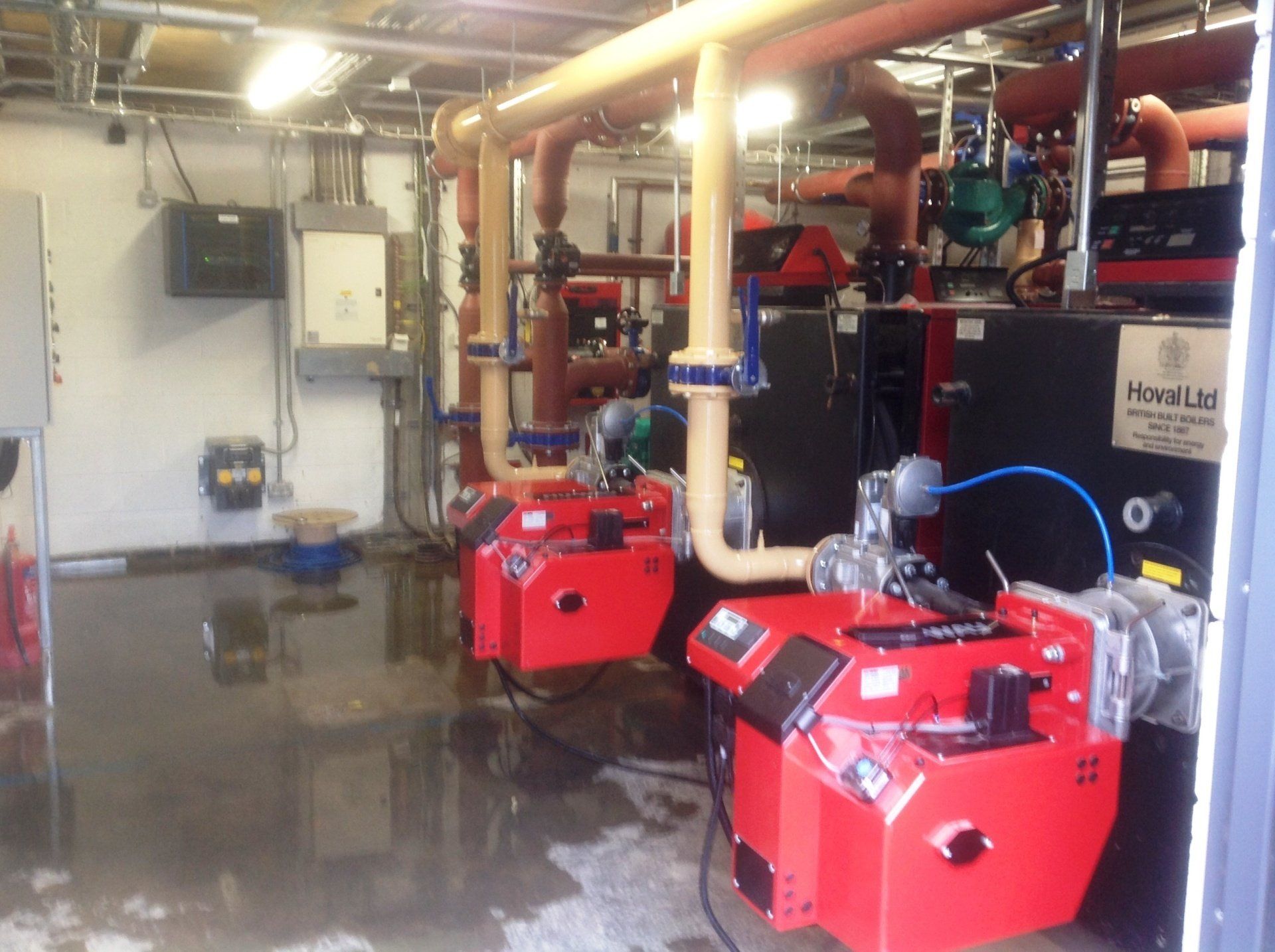 Pitch heating boiler room