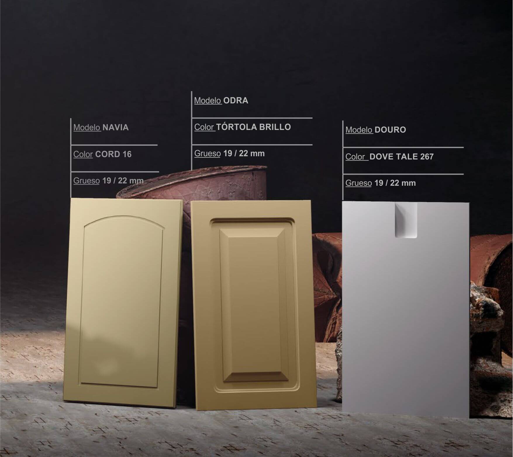 catalogo cocina puerta con forma lacada gris