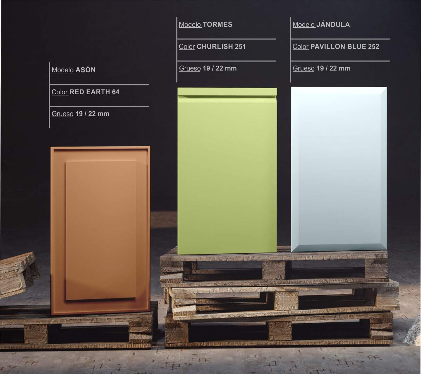 catalogo cocina puerta con forma lacada pavillon azul