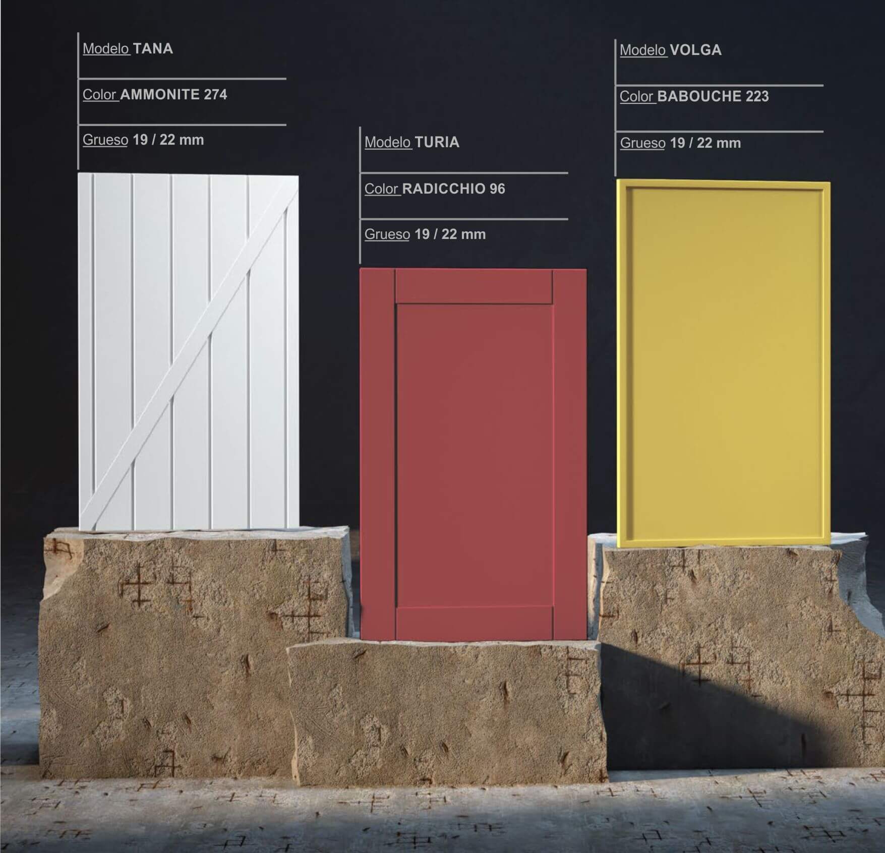 catalogo cocina puerta con forma lacada burdeos