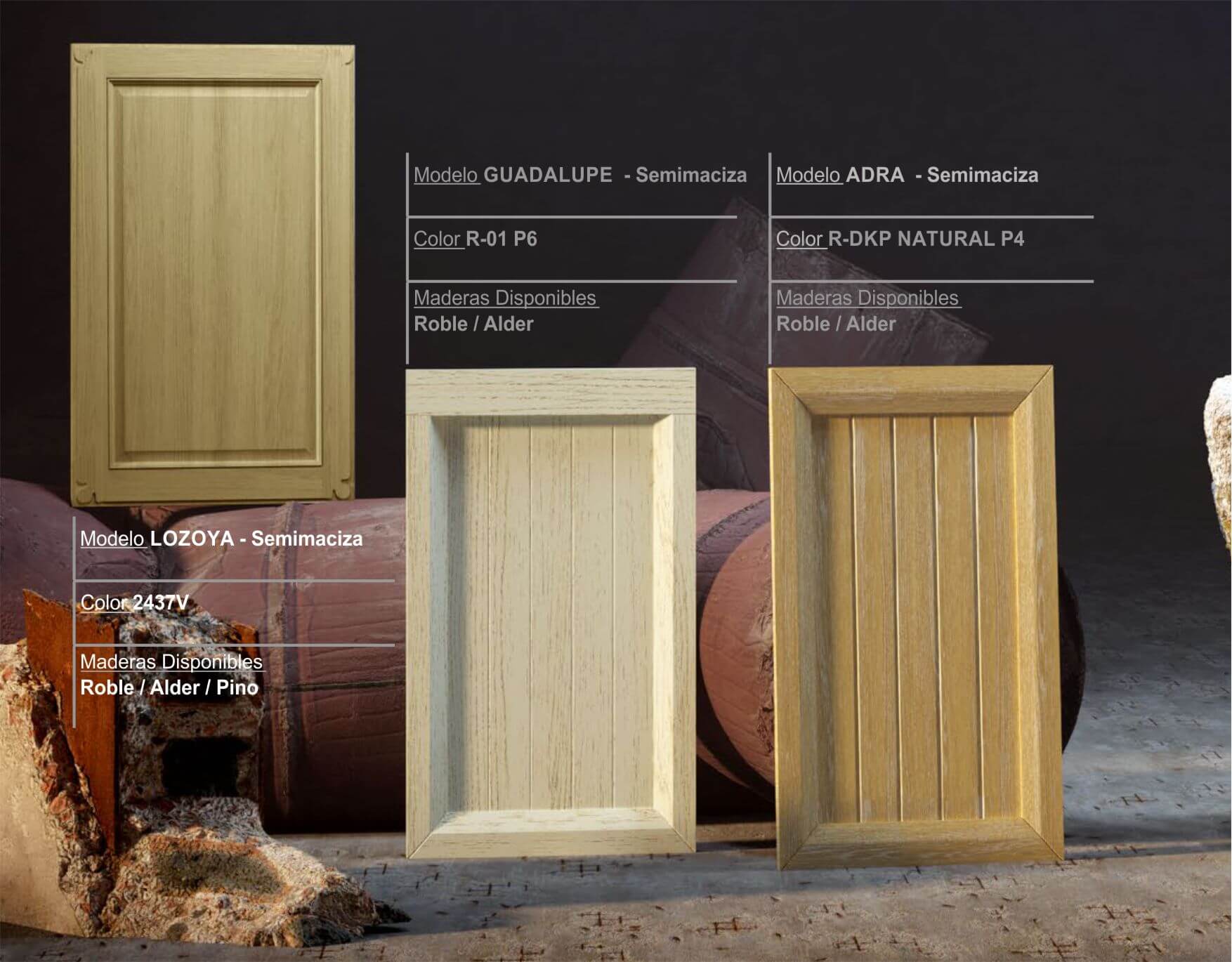 catalogo cocina puerta con forma madera natural