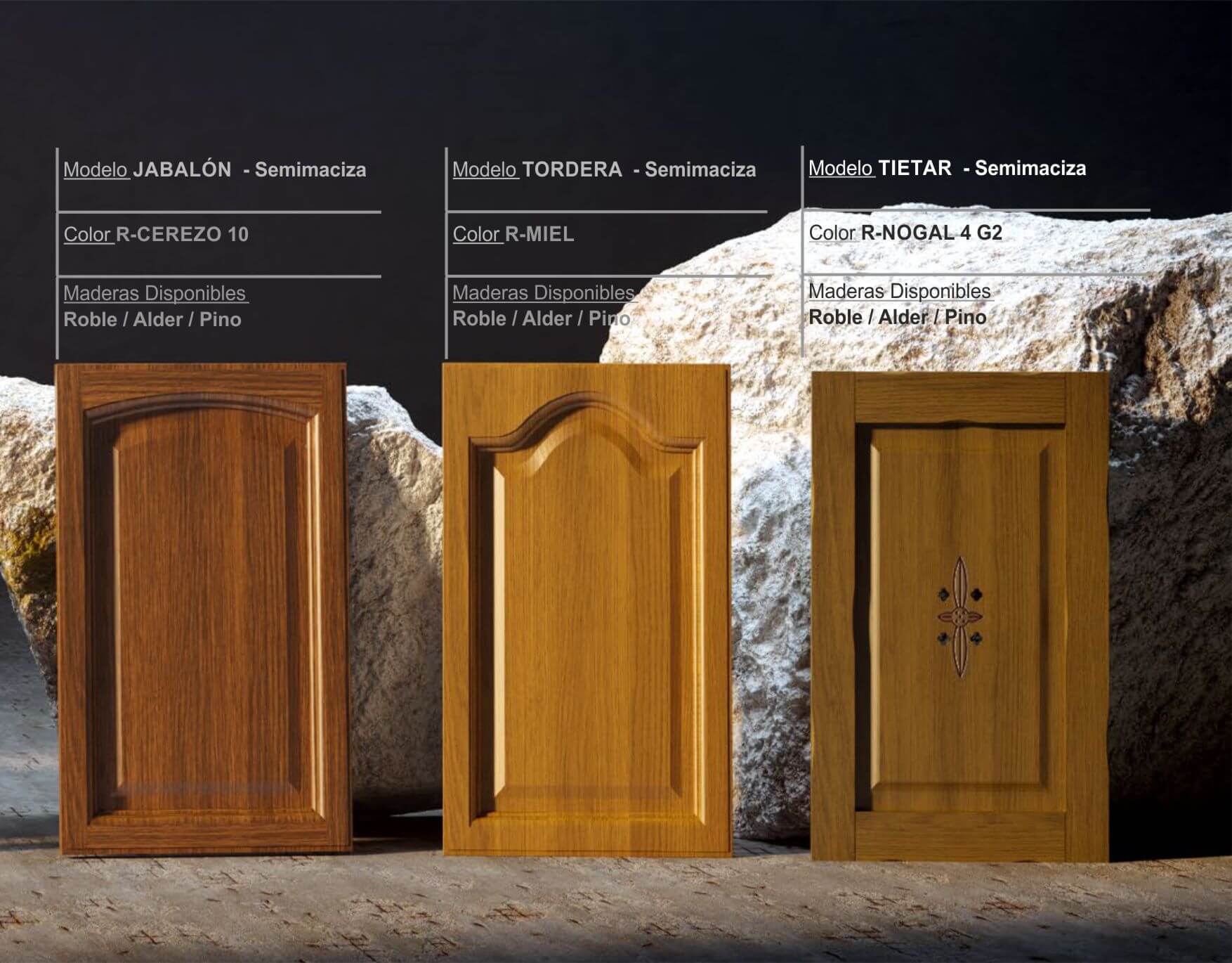 catalogo cocina puerta con forma madera barnizada miel