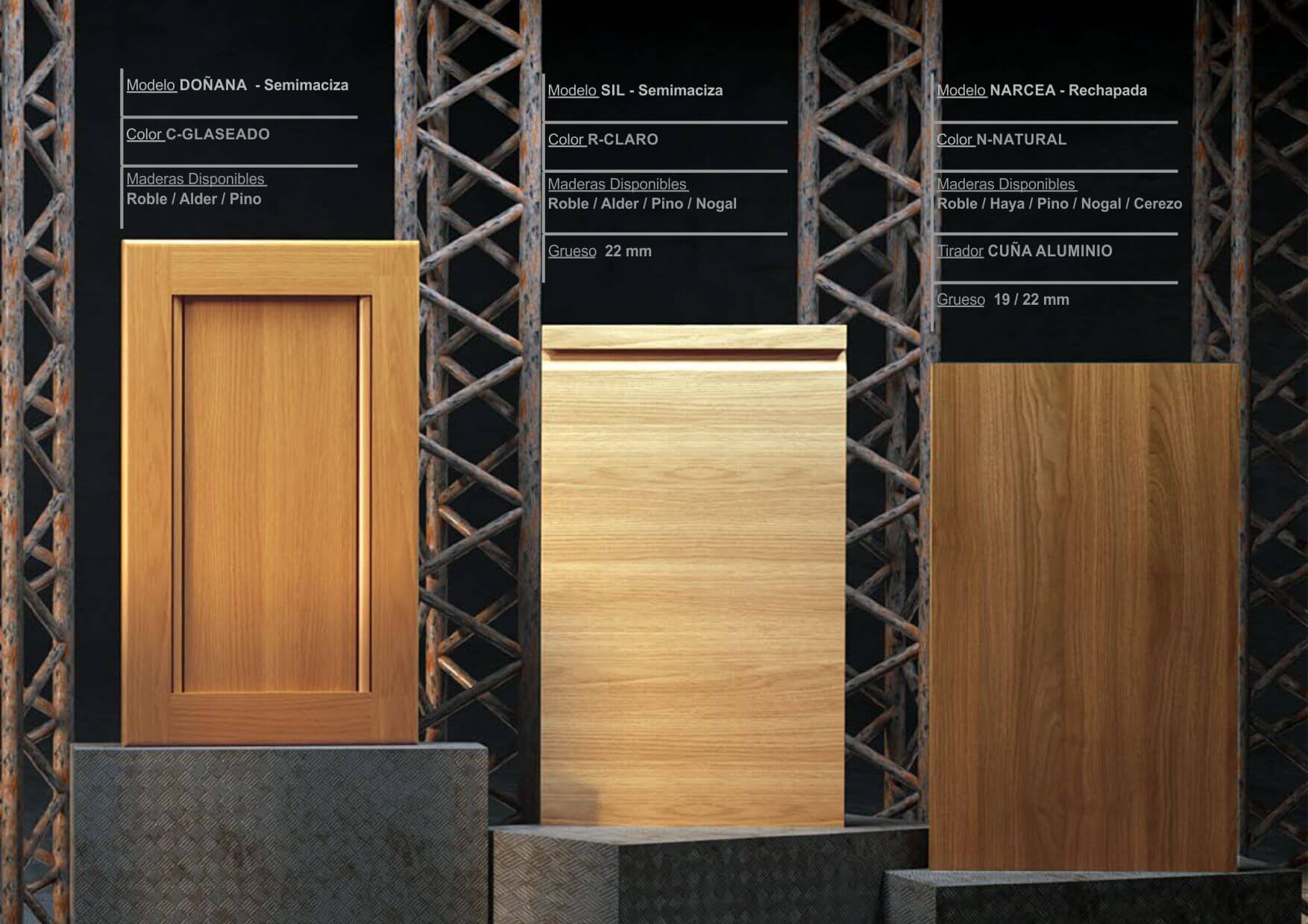 catalogo cocina puerta con forma madera barnizada tirador uñero