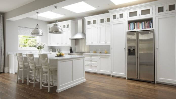 cocina americana de color blanco