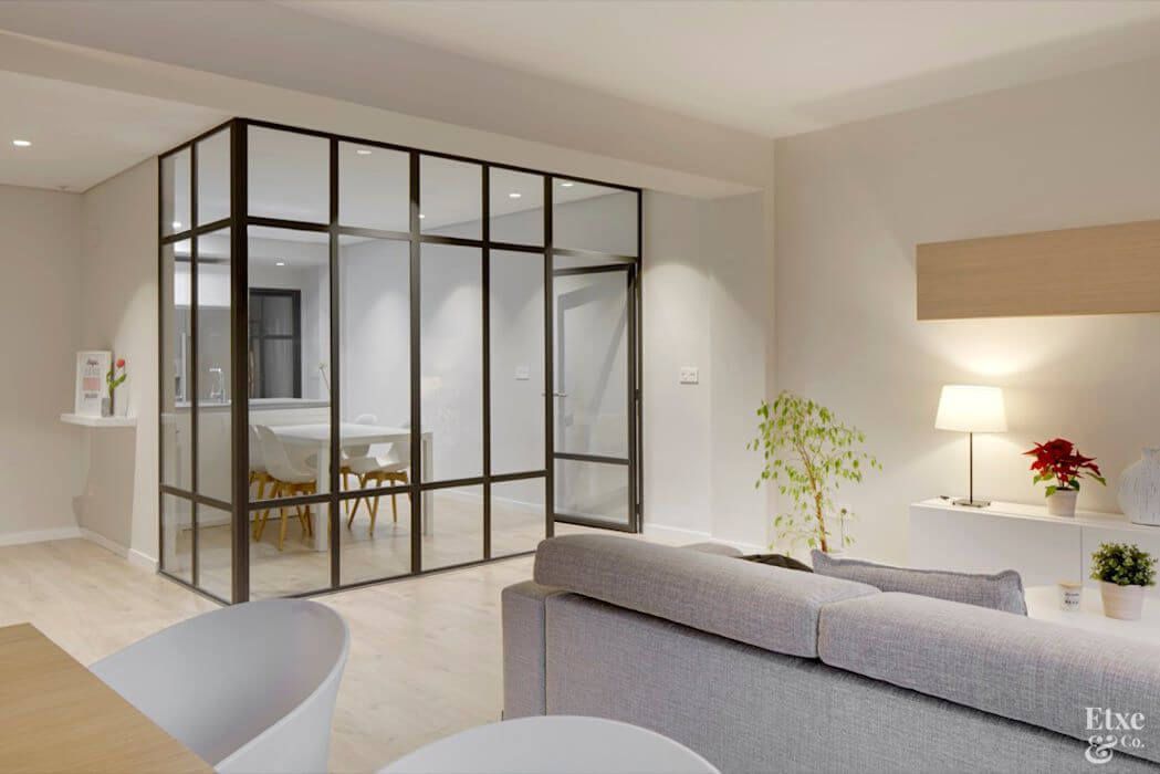 cocinas con cristalera al salon