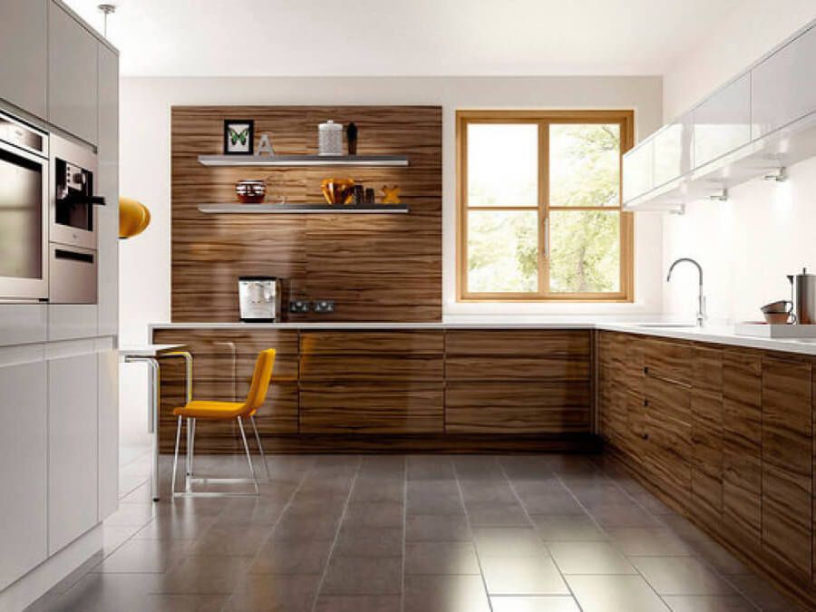 cocina en madera con tirador uñero en madrid