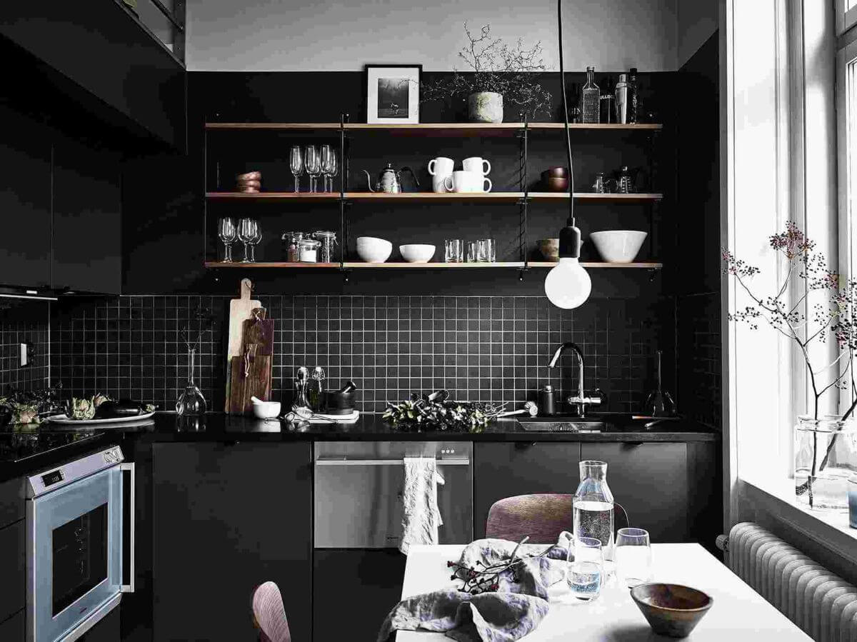 cocina rustica moderna negra