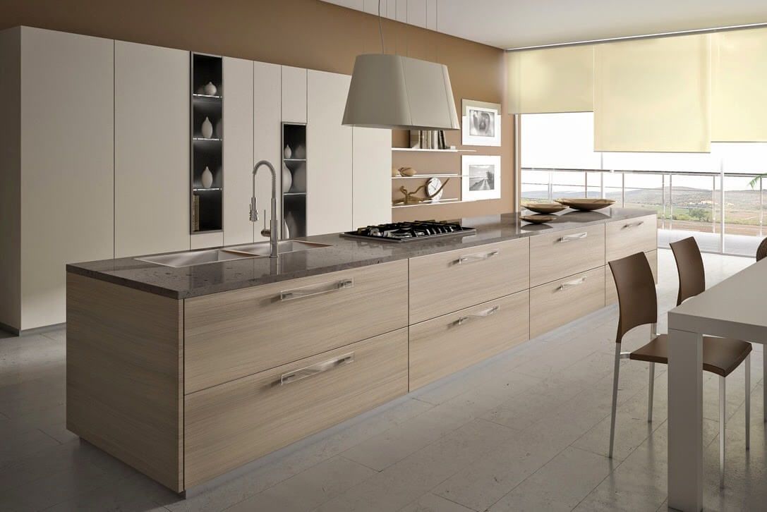 cocina beige y marron decorartiva