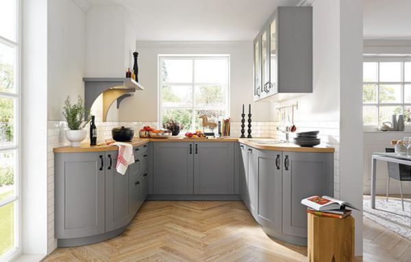 Cocinas cuadradas en forma de U azul