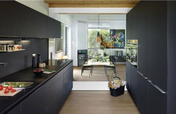 cocina lineal madrid cocina angular en blanco y negro