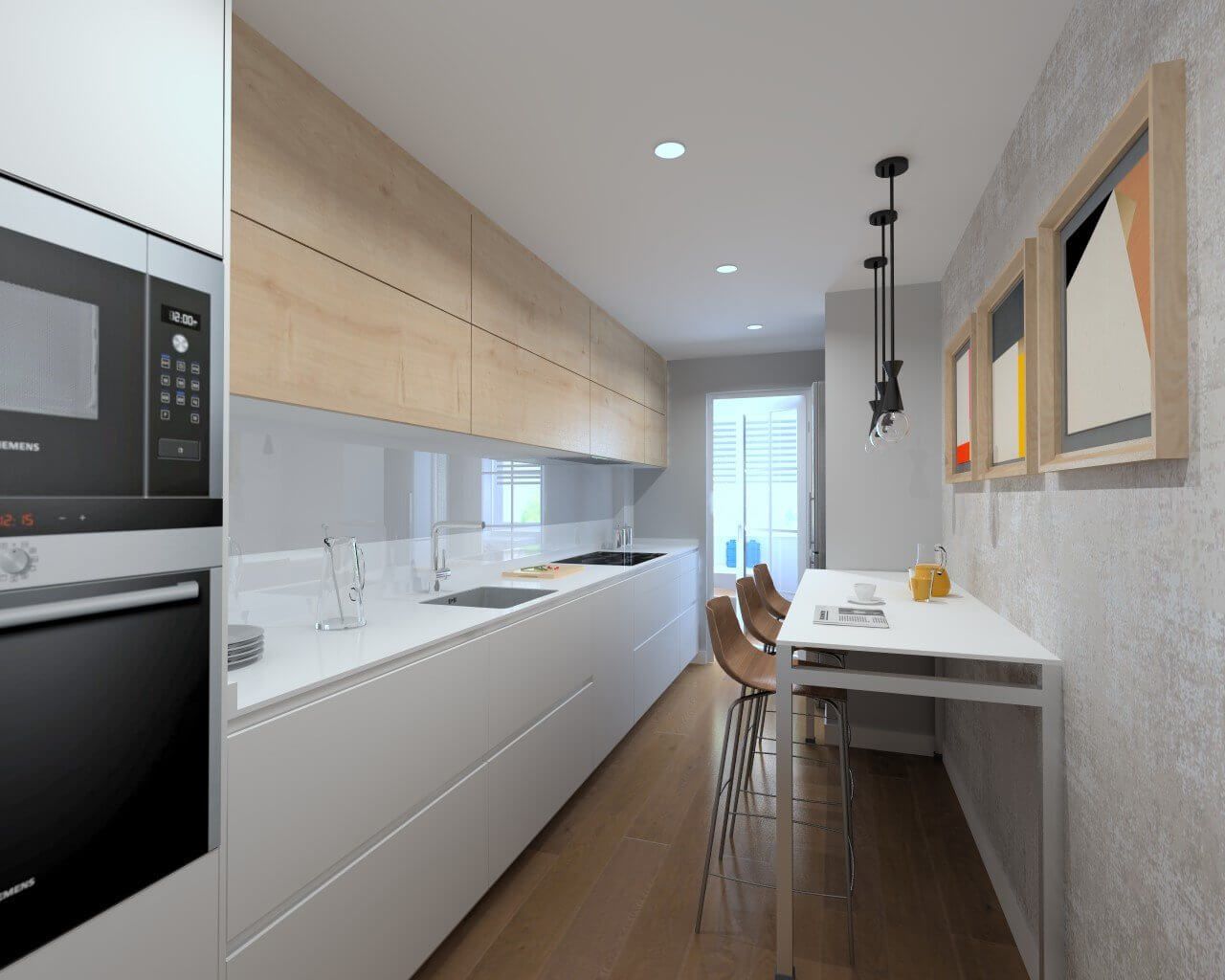 cocinas estrechas modernas