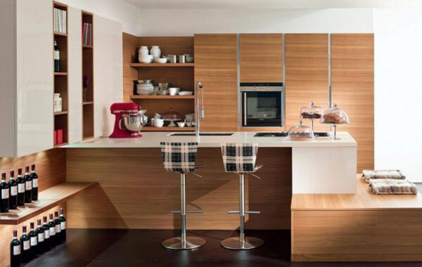 cocinas integrales modernas de madera