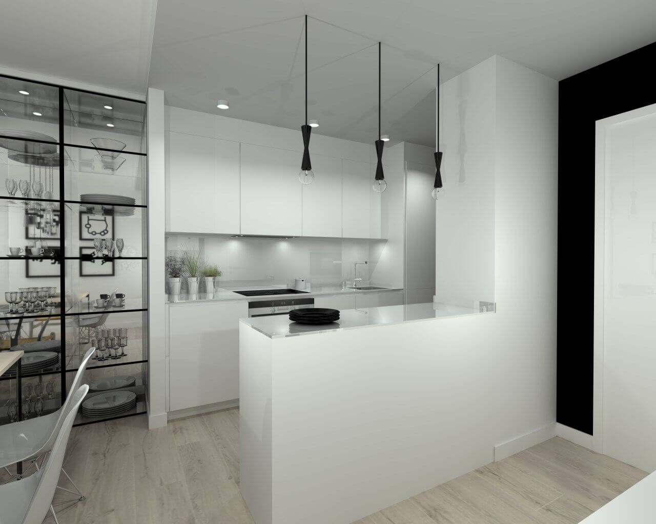 cocinas pequeñas para apartamentos blanca