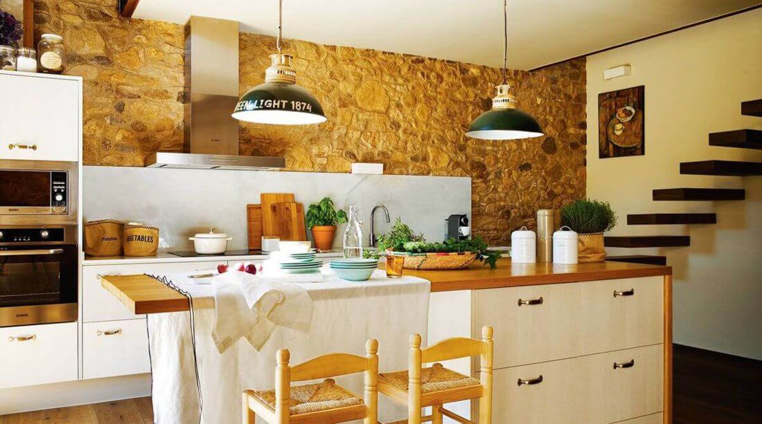 cocina pequeña rustica