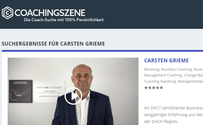 Business Coach Grieme auf Coaching Szene