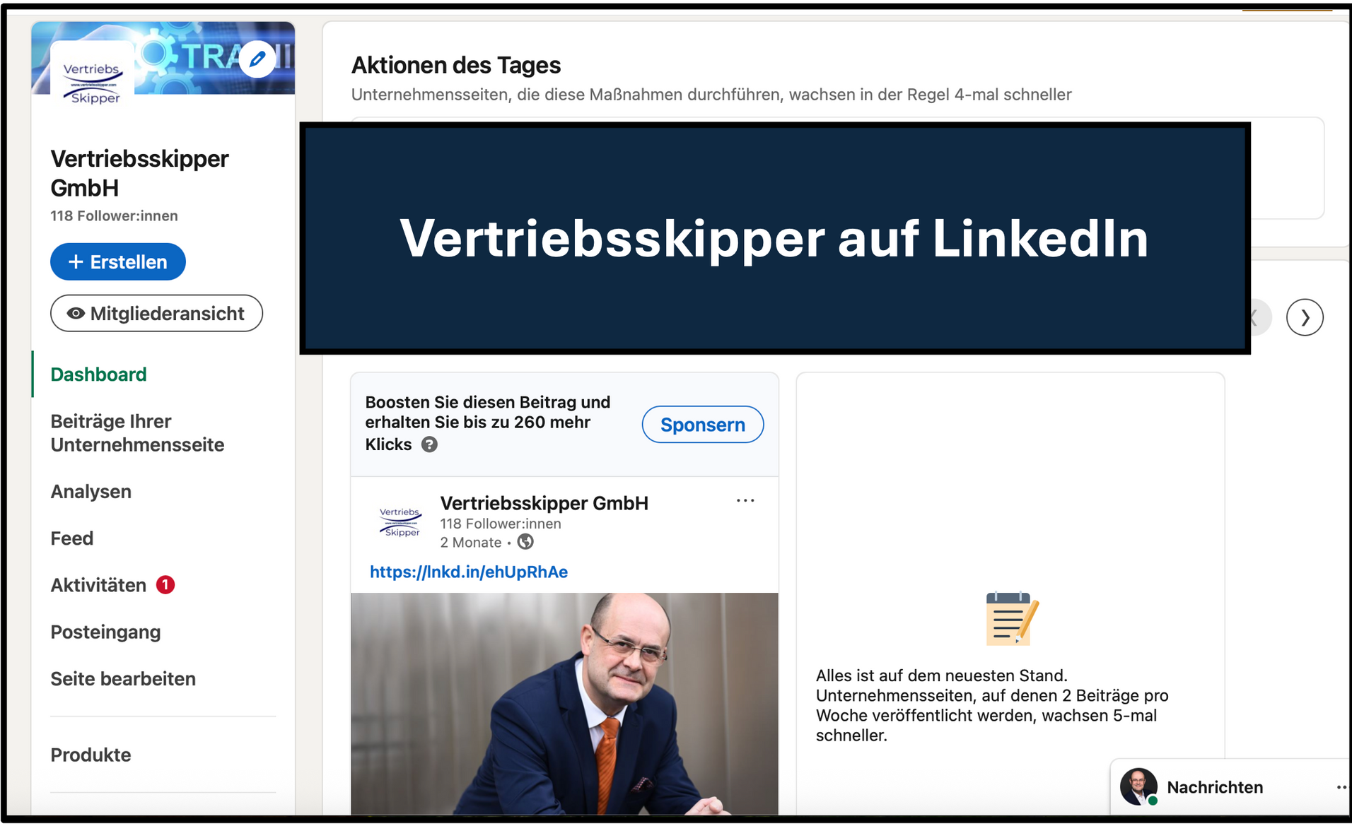 Vertriebstrainer Profil auf LinkedIn