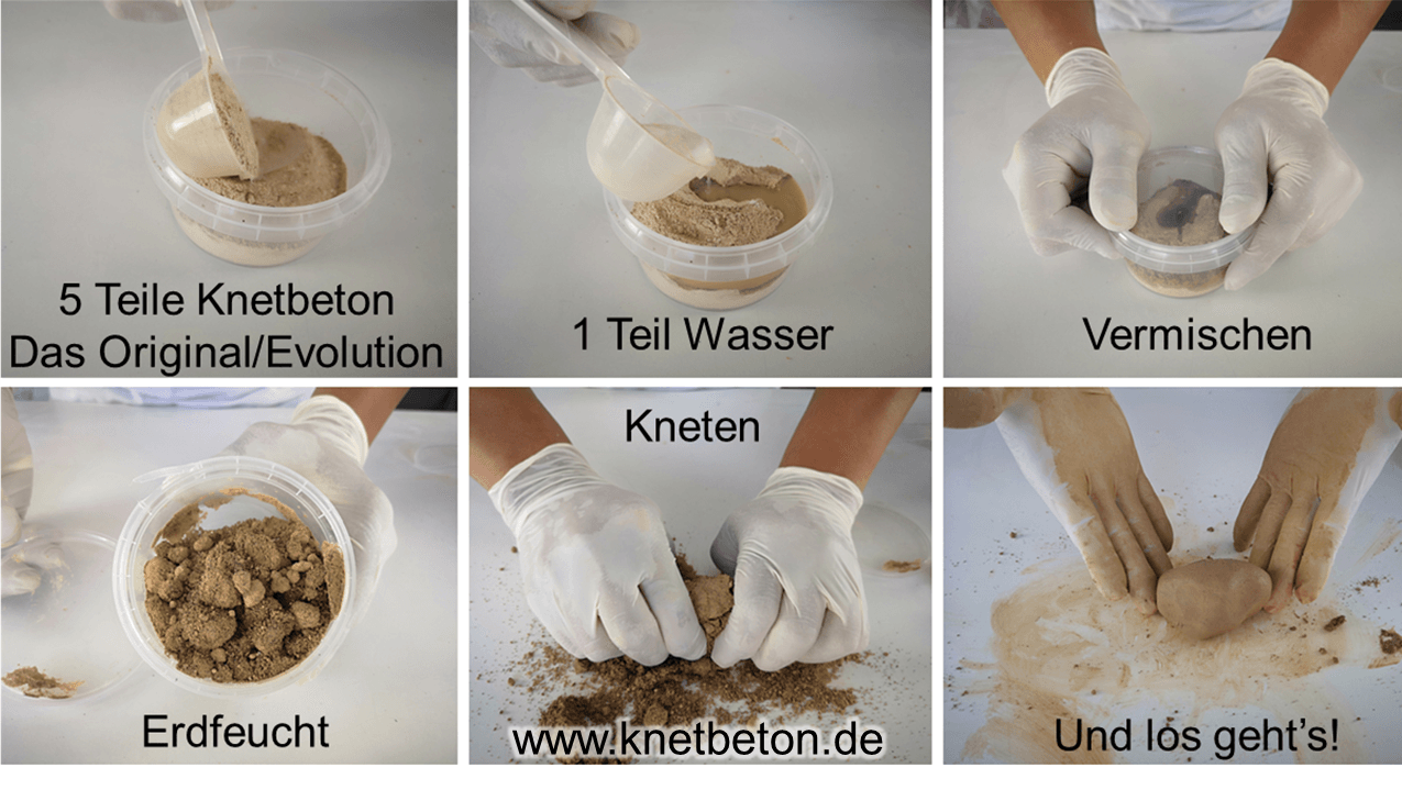 Knetbeton Evolution, Knetbeton, kneten, Knetmasse, bunt, farbiger Beton, Kunst, kreativ, DIY, Geschenkideen, anmalen, gestalten, Anleitung, Anwendung
