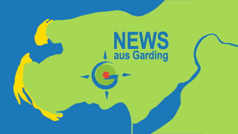 Link zur Seite Newsletter Bild: Grafik Halbinsel Eiderstedt mit Kennzeichnung Garding. Link zur Seite Newsletter