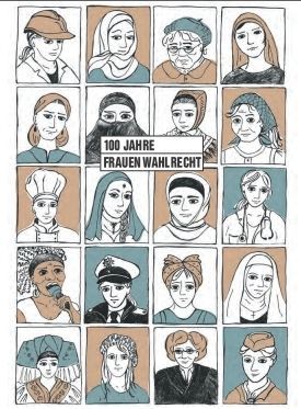 Simone Rosenow - Plakat zu 100 Jahre Frauenwahlrecht, GEDOK Freiburg