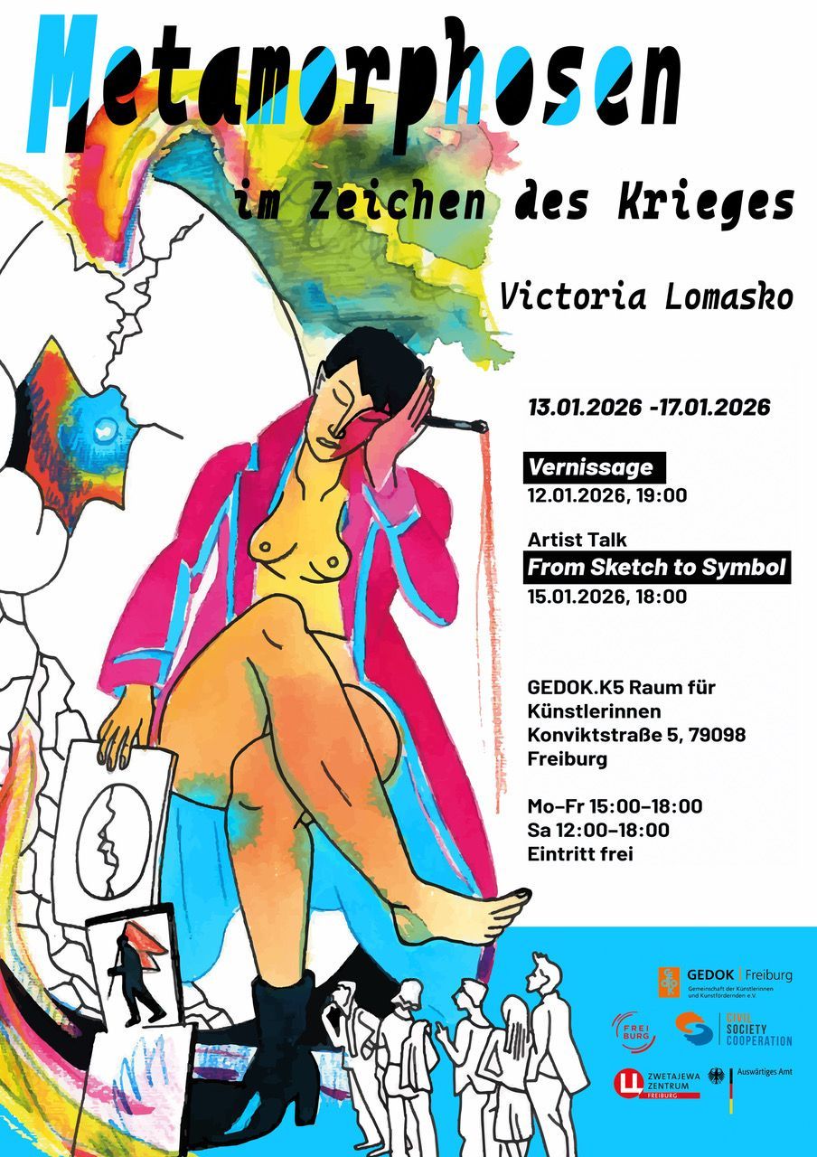 Victoria Lomasko, GEDOK Ausstellung Freiburg, Metamorphosen im Zeichen des Krieges
