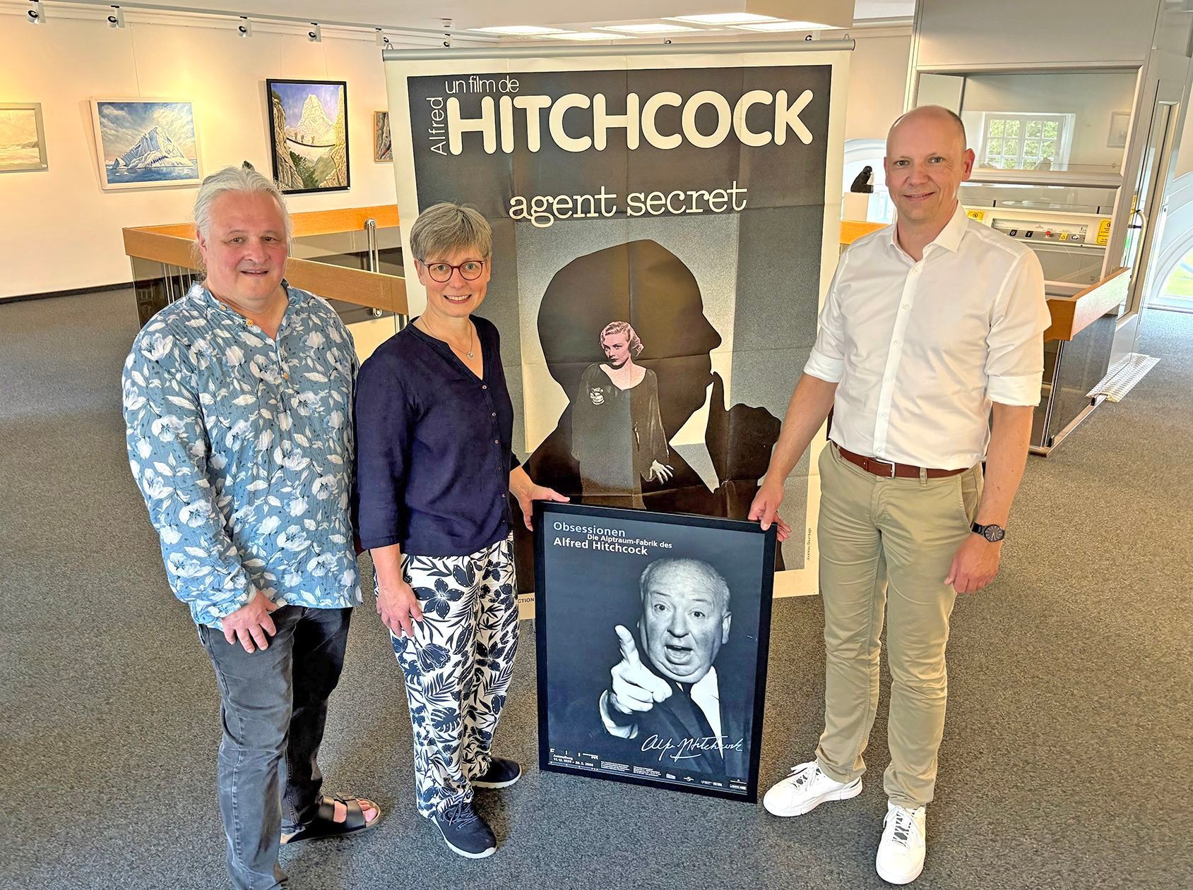 Die Unterstützer ziehen für das Hitchcock-Festival an einem Strang: Martin Karl-Wagner (KulturOrt Nord e.V.), Susanne Dox (Stiftungen der Sparkasse Holstein) und Kenneth Clausen (Stadtwerke Eutin).