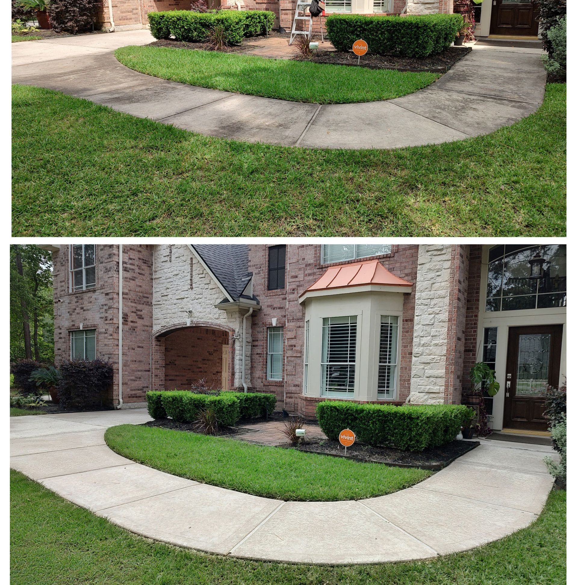 pressure washing in Magnolia Texas, before and after