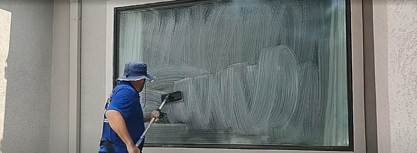 using a window safe abrasive pad like walnut is great for window cleaning and making your windows really shine.