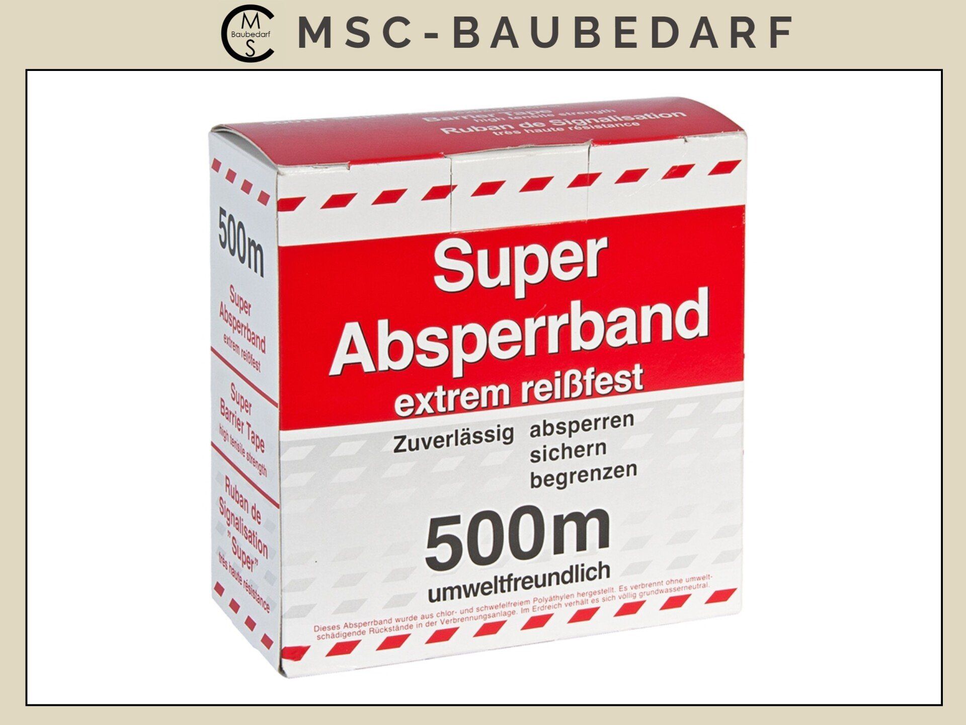 zum Schnäppchenpreis Absperrband rot/ weiß extrem Reißfest 250m oder 500m - stabil