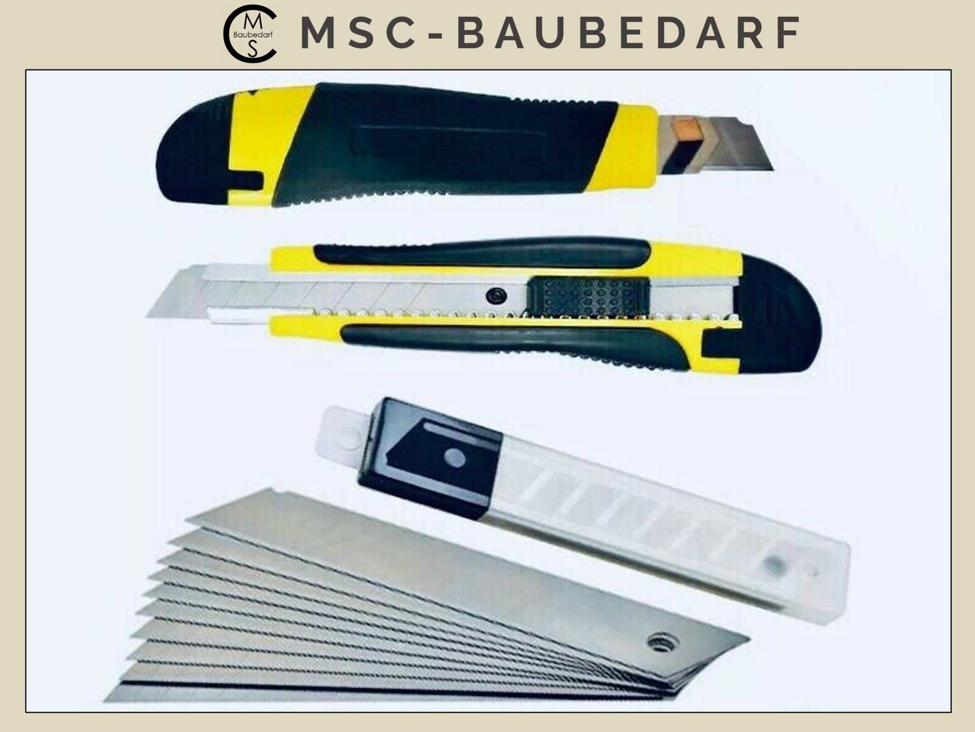 zum Schnäppchenpreis Cuttermesser mit 10x Abbrechklingen 18mm - sehr stabile Qualität