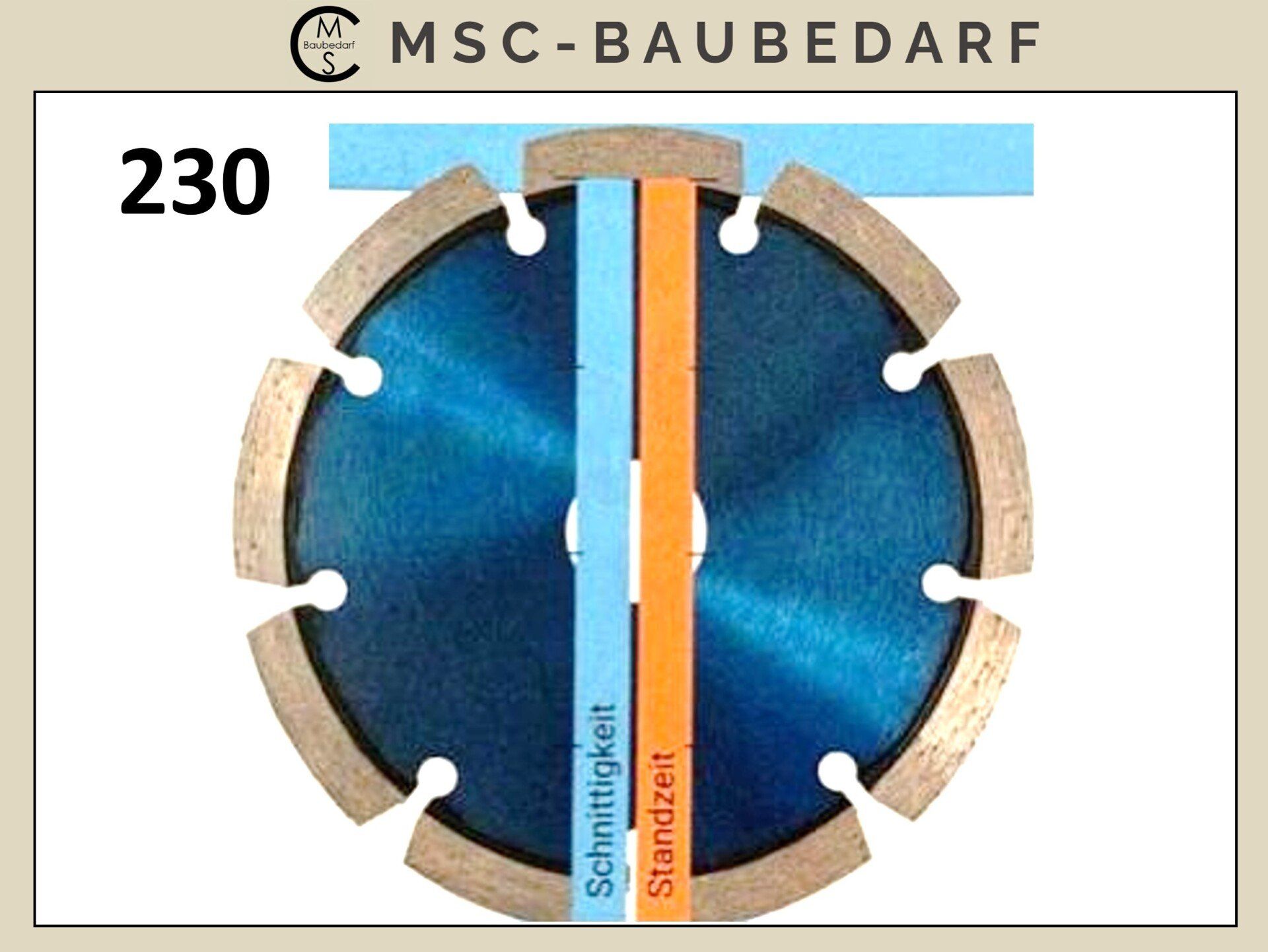 zum Schnäppchenpreis Diamanttrennscheibe 230 x 22,23mm 10mm Segment / HART