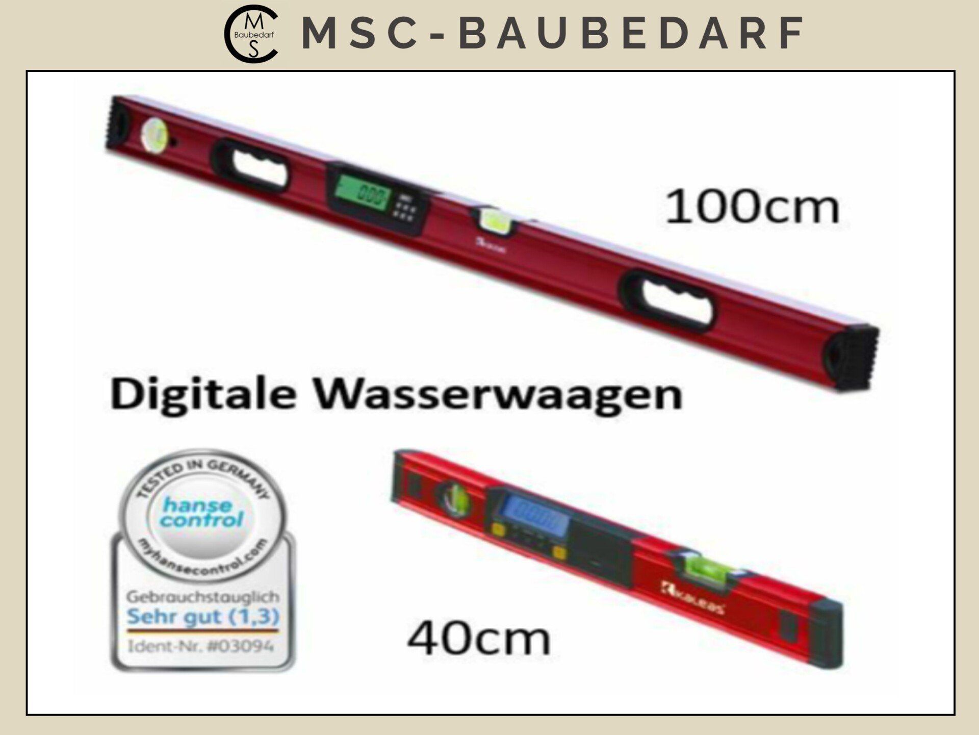 zum Schnäppchenpreis Digitale Wasserwaage 40cm und 100cm