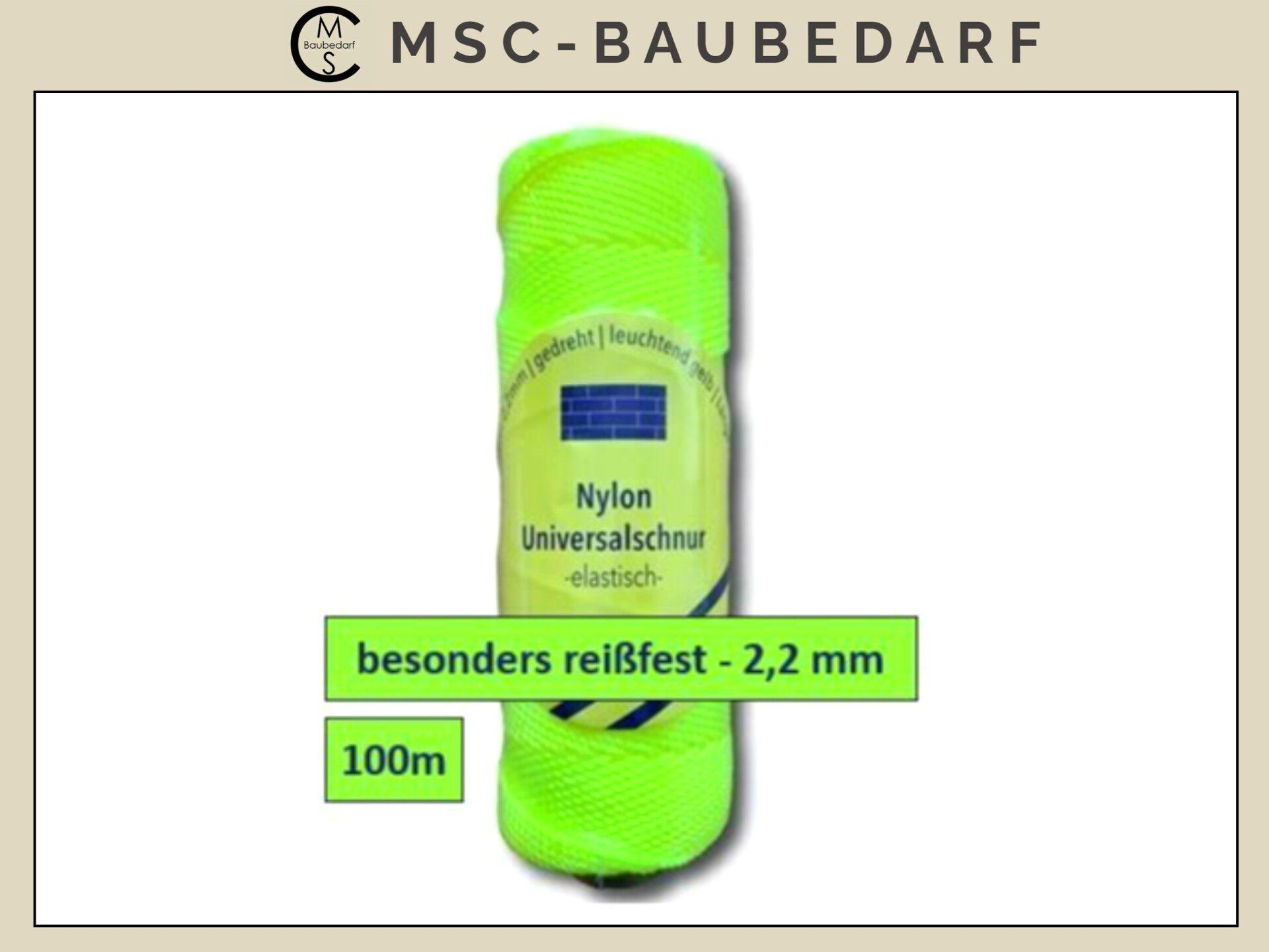 zum Schnäppchenpreis Maurerschnur Nylonschnur 100m Neongelb 2,2mm - sehr selten