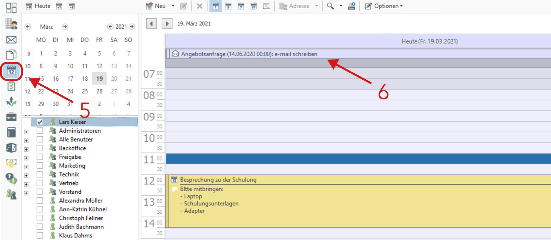 Erinnerungen ansehen