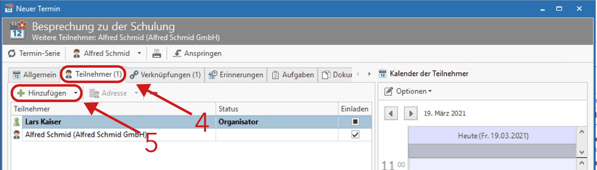 Teilnehmer hinzufügen