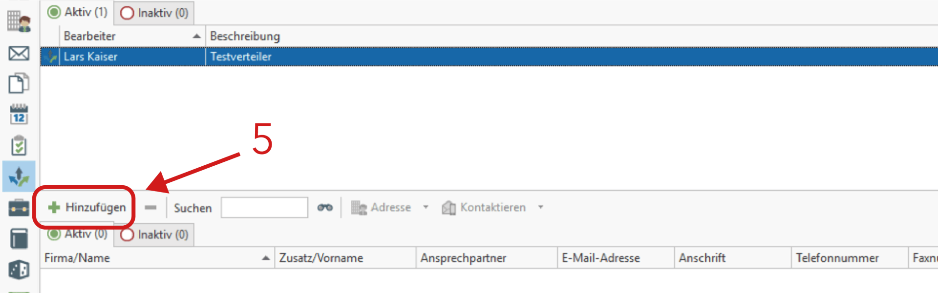 Kontakt zu bestehender Verteilerliste hinzufügen