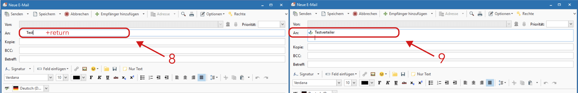 Liste direkt auswählen