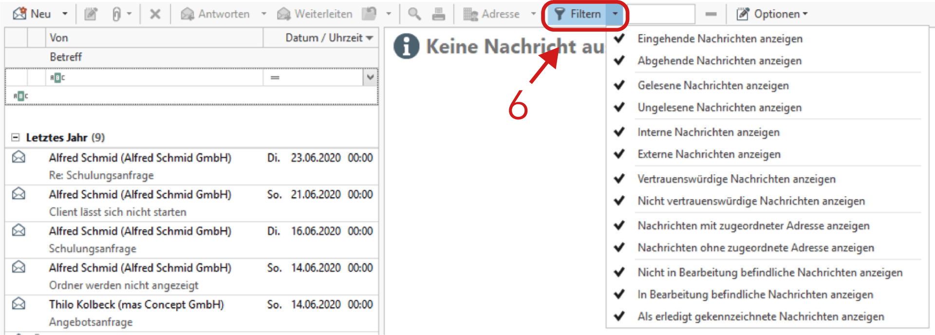 Weitere Filteroptionen