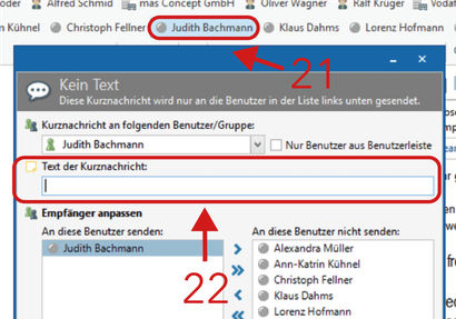 Interne Nachrichten versenden