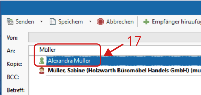 Empfänger auswählen