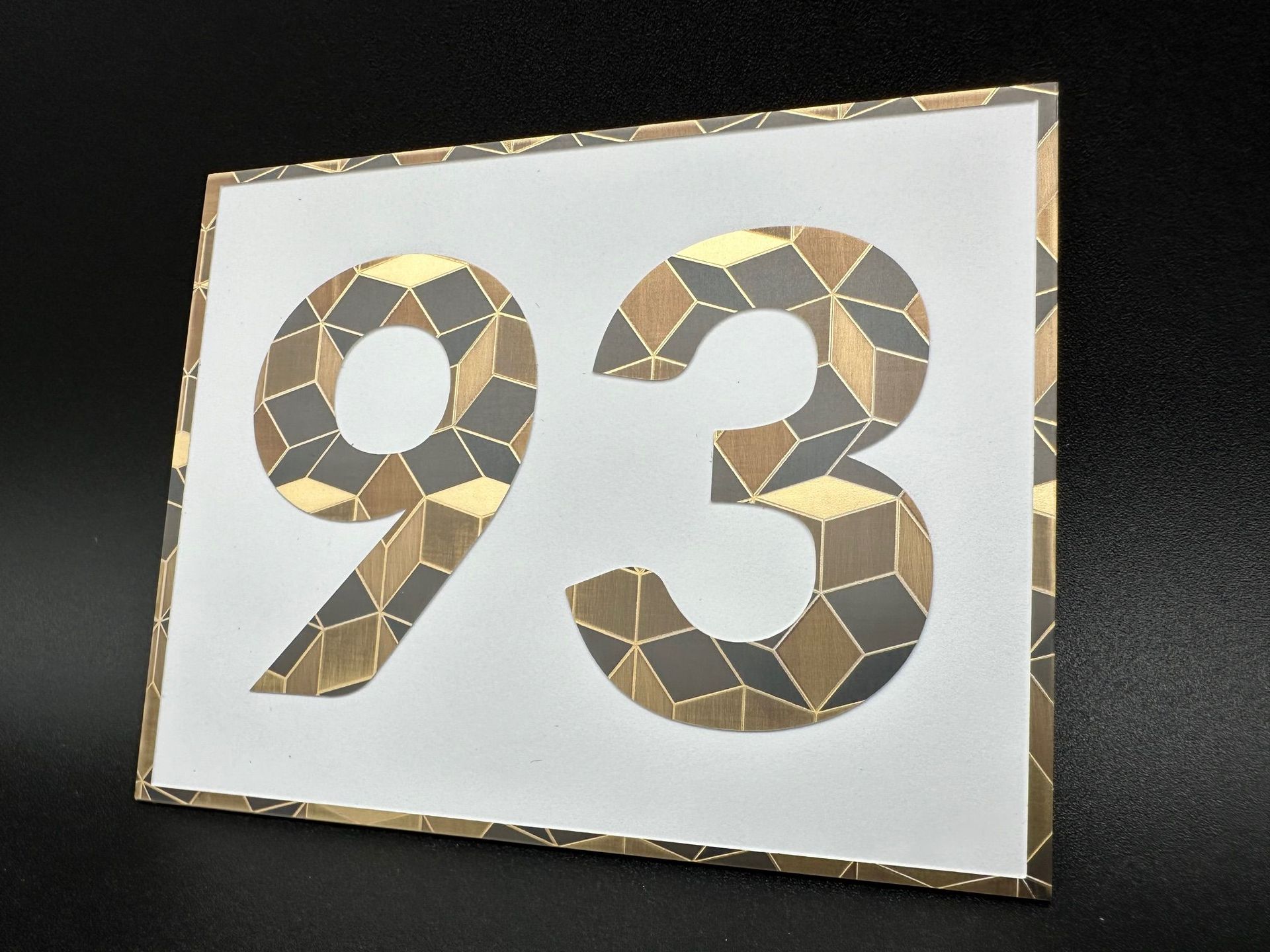 penrose tile patina, brass with multiple patina pattern
