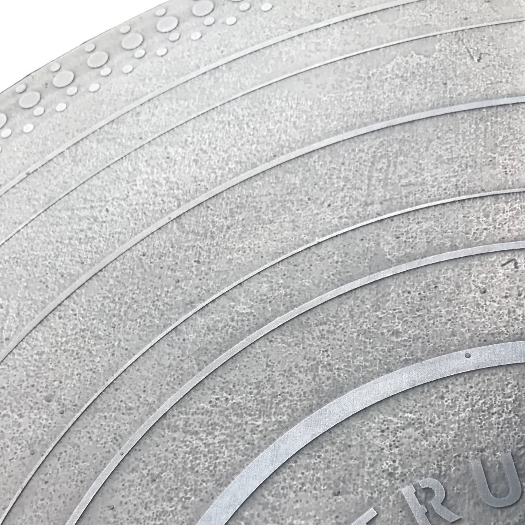 Etched and patinated mild steel with 2nd etched texture Etched and patinated mild steel with 2nd etched texture