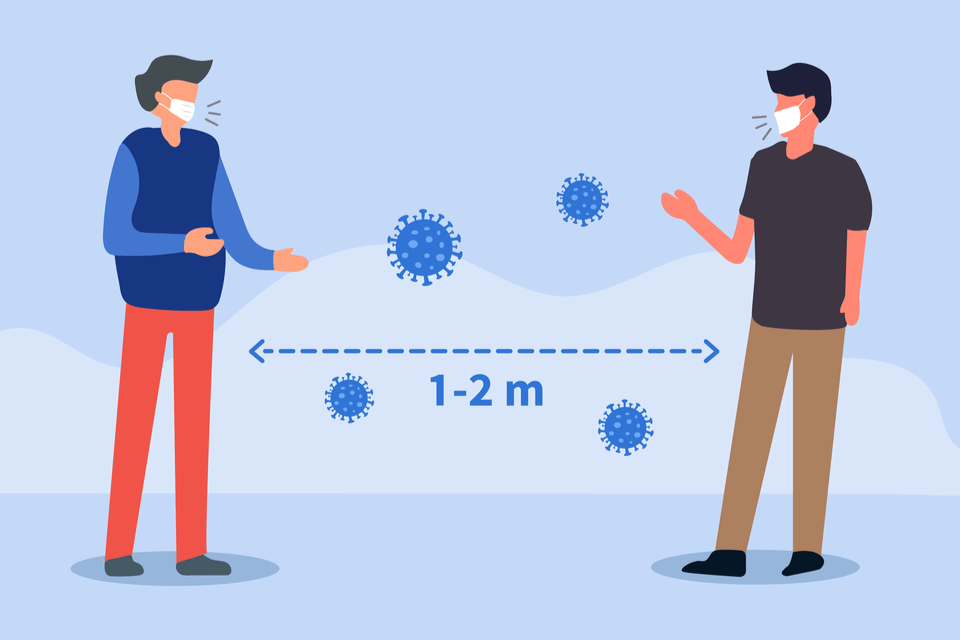 Communication distance between 2 people
